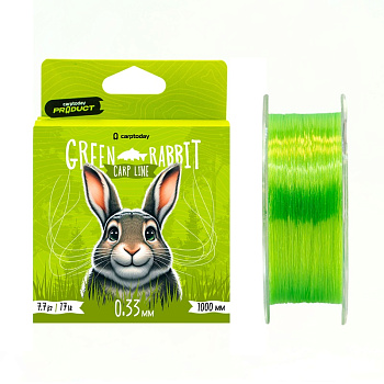 Леска CARPTODAY Green Rabbit  1000м 7,7кг/0,33мм (флюоресцентный зеленый) 