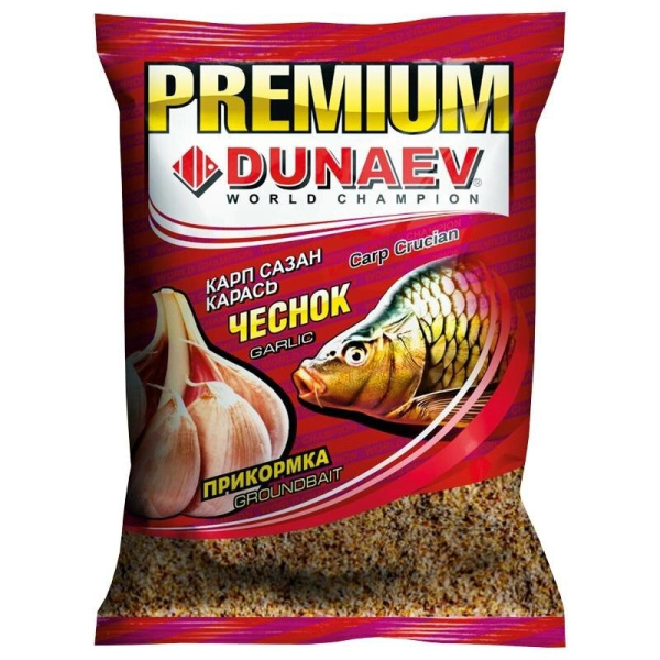 Прикормка фидерная Dunaev Premium Carp-Sazan Garlic 1 кг (Карп-Сазан Чеснок)