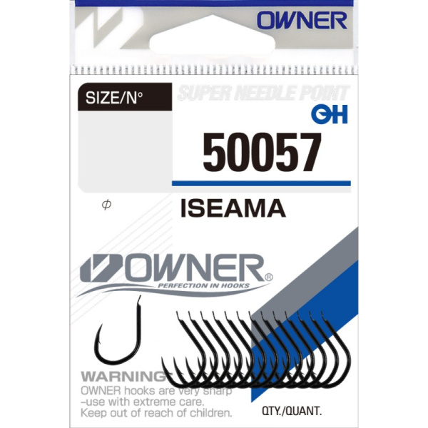 Крючки с лопаткой Owner ISEAMA black 50057Size 10