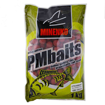 Бойлы пылящие Minenko PMbaits Strawberry 20мм 1 кг (Клубника) 