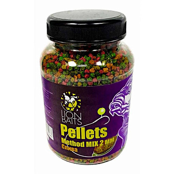 Пеллетс Lion Baits Method MIX pellets Plum 2мм 300 г (Слива)   Разноцветный