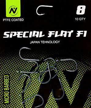 Крючки карповые VN Tackle Special Flat F1 Size 8 Тефлон 