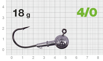 Джиг-головка Power 120 NP-1608  Nautilus Size 4/0 18гр 4 шт. (Серый) Не разборная