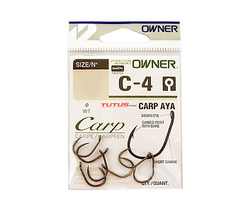 Крючки с колечком Owner Carp Aya BC Size 6 Black Chrome 