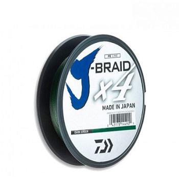 Плетеный шнур Daiwa J-Braid X4E  135м 6,9кг/0,15мм (Тёмно-зеленый ) 