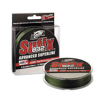 Плетеный шнур Sufix 832 Braid  120м 28,5кг/0,33мм (Зеленый) 