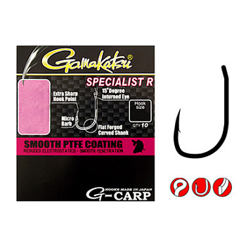 Крючки Gamakatsu  G-Carp Specialist R Size 4  