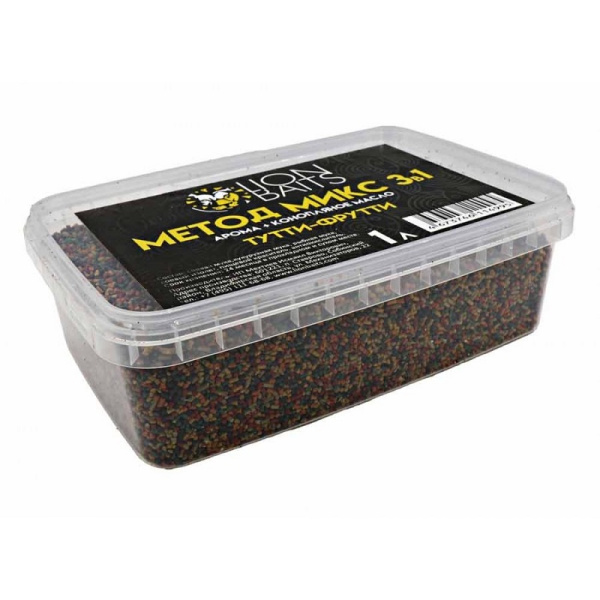 Метод микс 3 в 1 Lion Baits  Fish 1 кг (Тутти-фрутти)