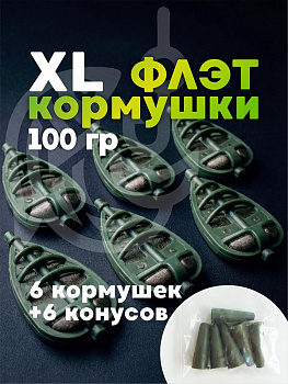 Набор неоснащенных кормушек Вектор 6 шт без пресс формы Tackle Fish Flat Method  100г