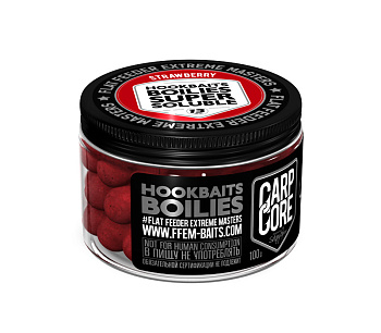 Бойлы пылящие FFEM Baits насадочные Super Soluble Boilies Strawberry 13мм 100 г (Земляника) 