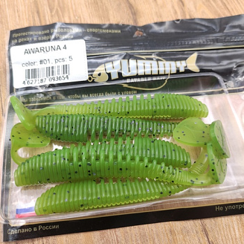 Силиконовая приманка Виброхвост YUMMY Baits Awaruna 4.0in(101мм) съедобная (color:001)
