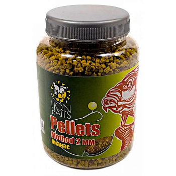 Пеллетс Lion Baits Method pellets Pineapple  2мм 300 г (Ананас)   Желтый