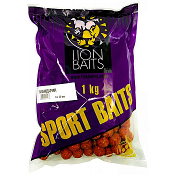 Бойлы тонущие Lion Baits  SPORT BAITS TANGERINE 20мм 1 кг (Мандарин) 