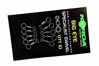 Вертлюг для вертолетного монтажа Korda Big Eye Swivels , 10шт