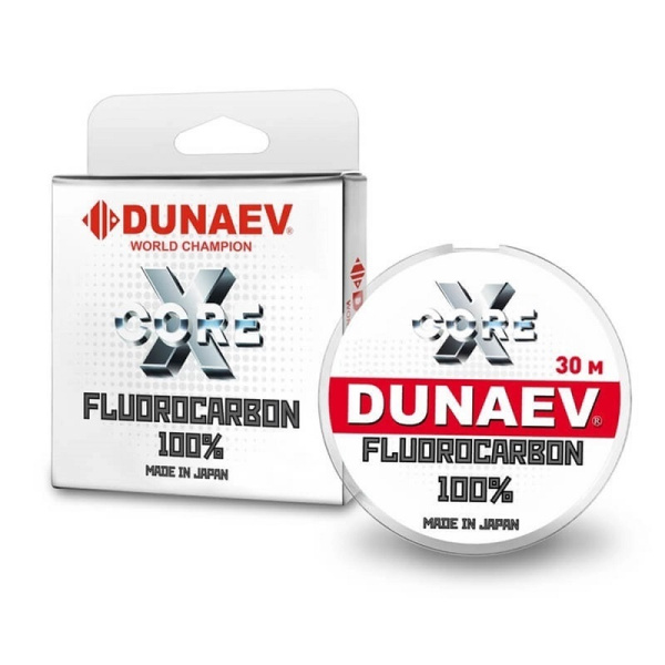 Леска Dunaev Fluorocarbon  30м 3,7 кг.0,205мм Прозрачная1