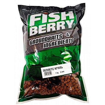 Пеллетс Fishberry  Krill 6мм 1 кг (Криль)  Твёрдый Оранжевый