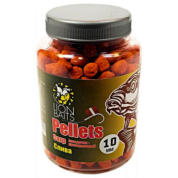 Пеллетс Lion Baits Carp pellets Plum  10мм 300 г (Слива)   Желтый